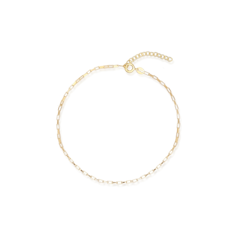 Bransoleta srebrna pozłacana na nogę