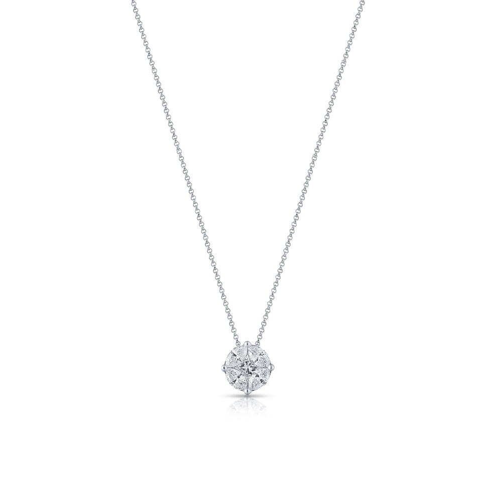 Naszyjnik białe złoto z diamentami