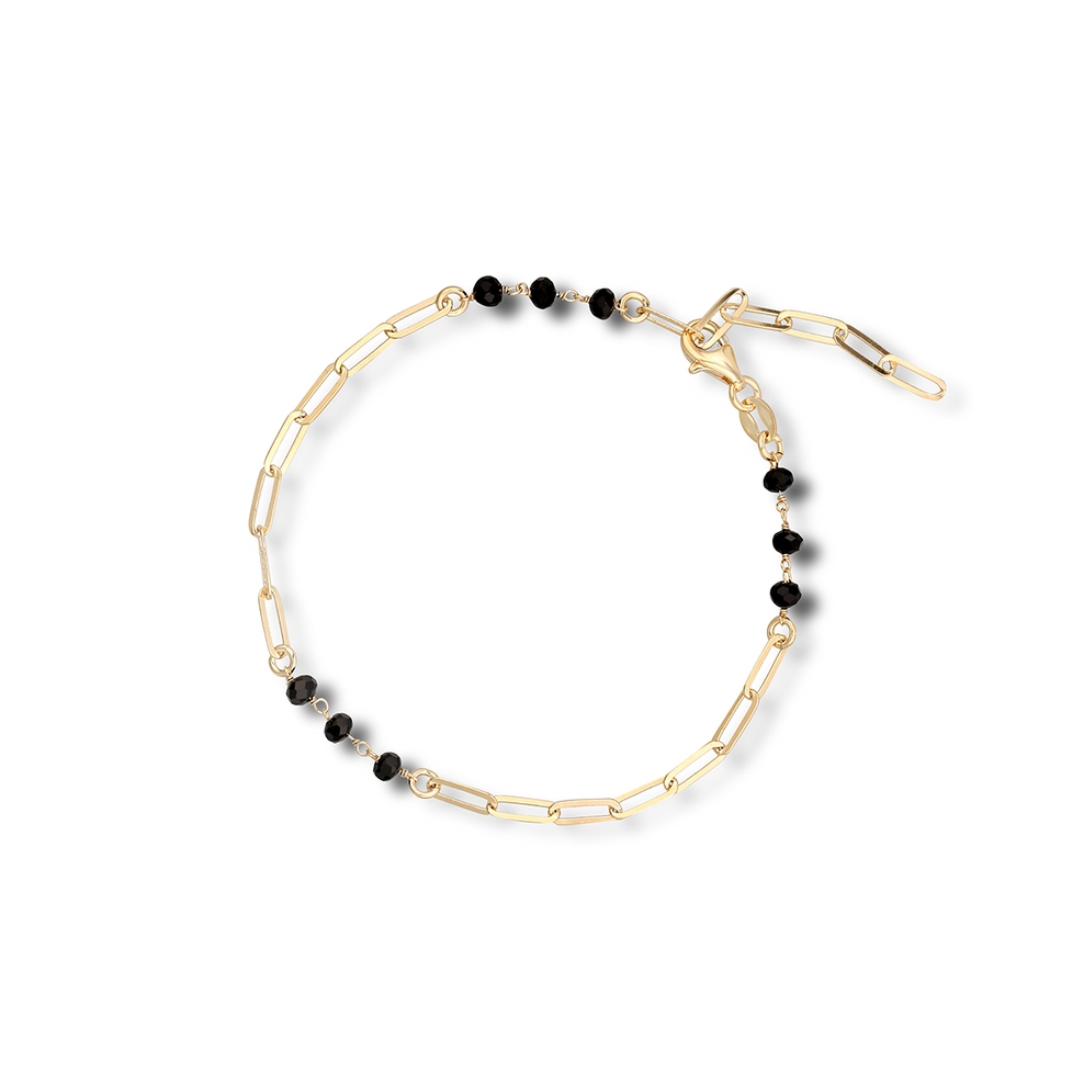 Bransoleta złocona z czarnymi cyrkoniami