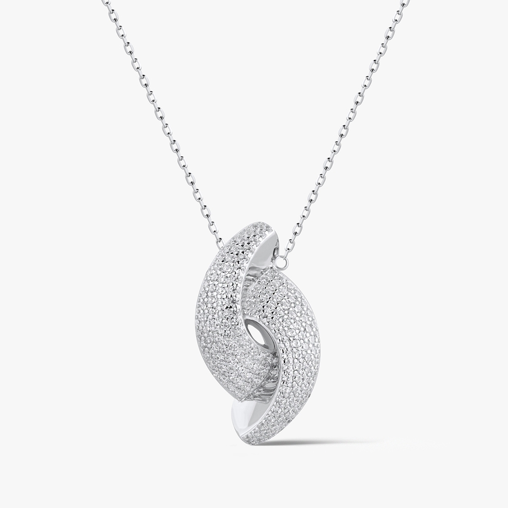 Naszyjnik srebrny z cyrkoniami