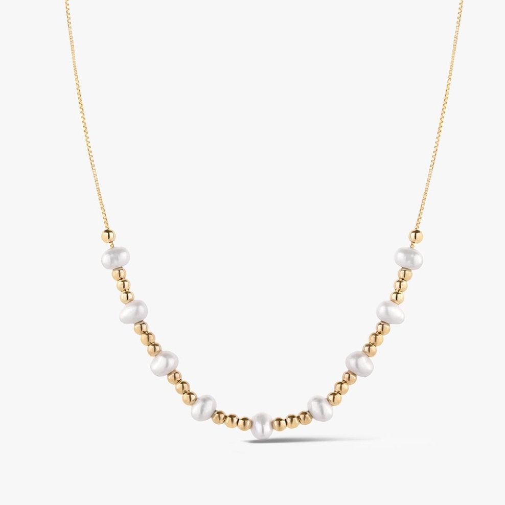 Naszyjnik złoty z perłami