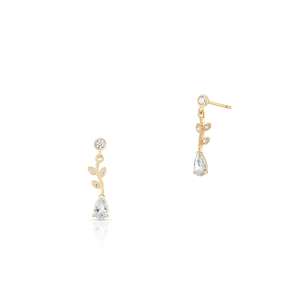 Kolczyki złote z cyrkoniami