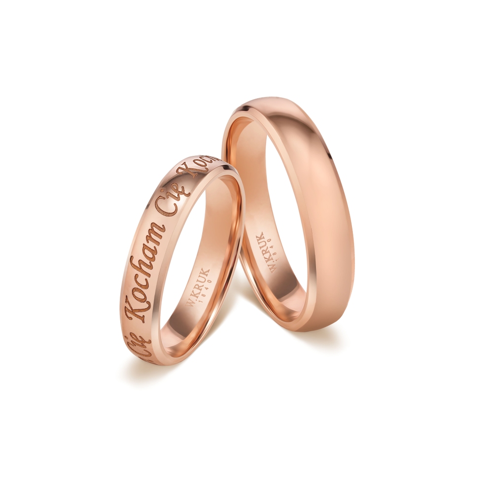 Komplet obrączek złotych KOCHAM CIĘ