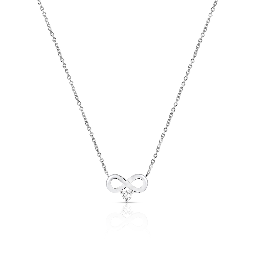 Naszyjnik srebrny nieskończoność z cyrkonią