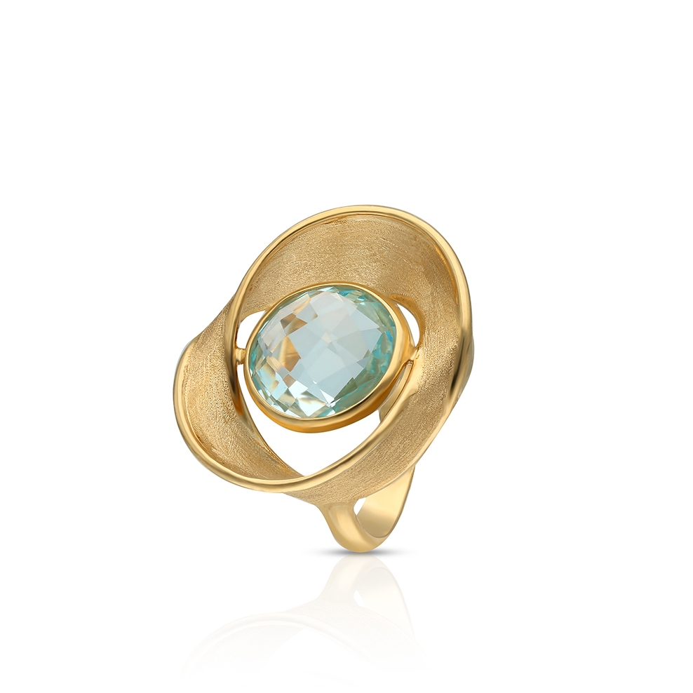 Pierścionek złoty z topazem