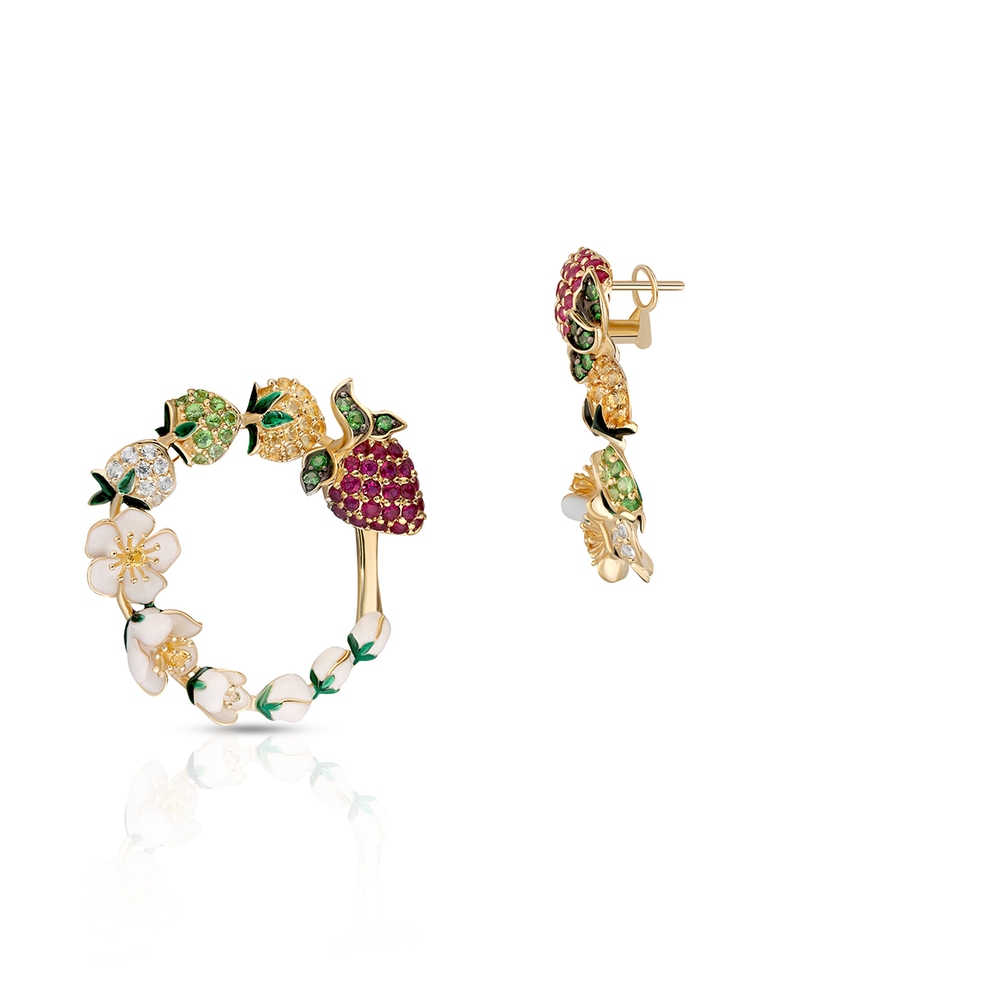 Kolczyki złote Kwiaty Nocy