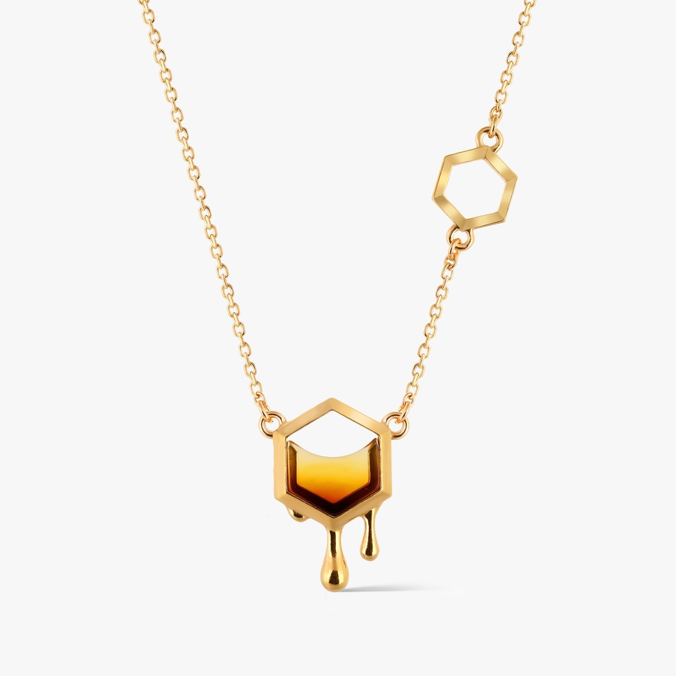 Naszyjnik srebrny z bursztynem Miodowa