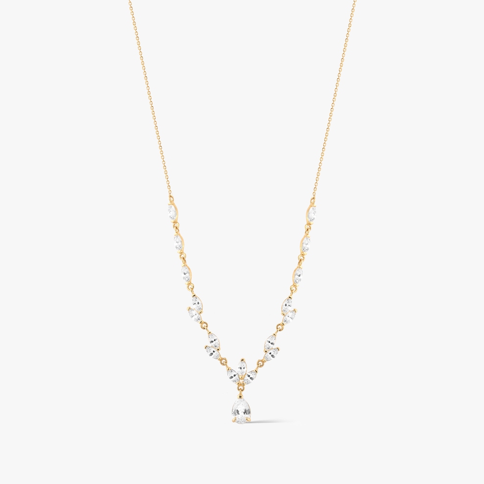 Naszyjnik złoty z cyrkoniami Ceremonials