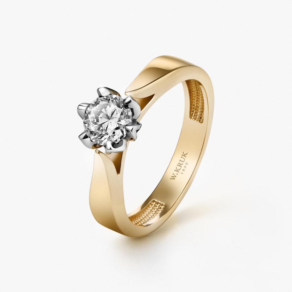 Pierścionek zaręczynowy złoty Romantyczny