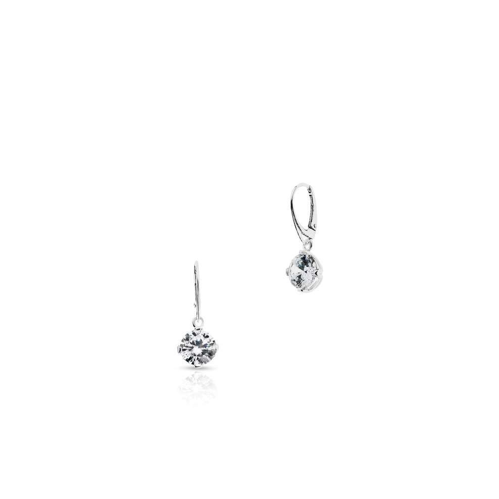 Kolczyki srebrne wiszące z cyrkoniami