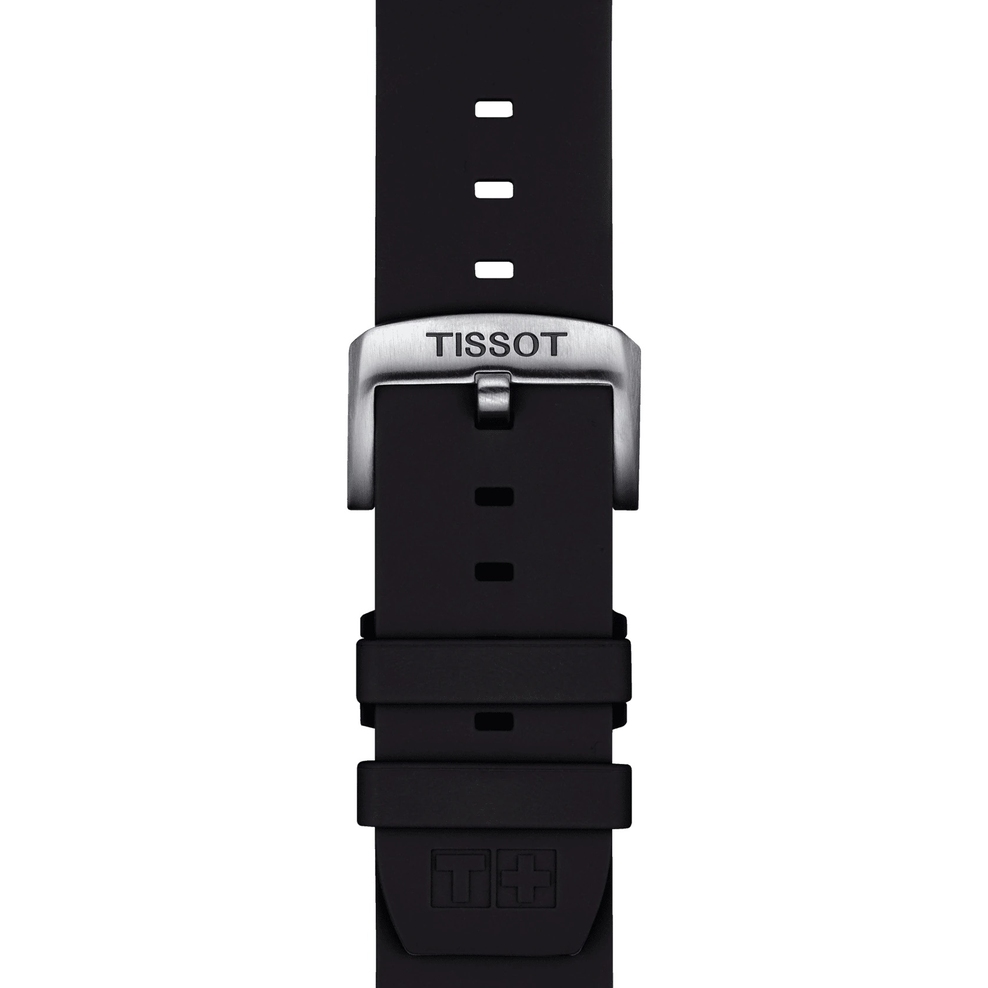 Silikonowy czarny pasek Tissot 22 mm