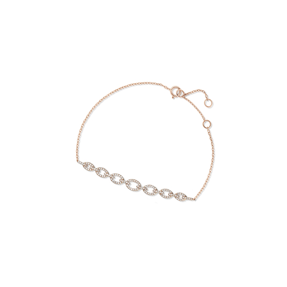 Bransoletka różowe złoto z brylantami