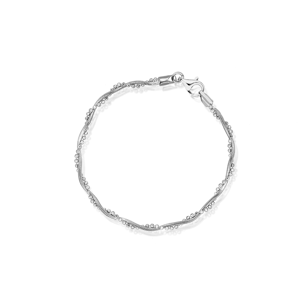 Bransoleta srebrna przeplatana