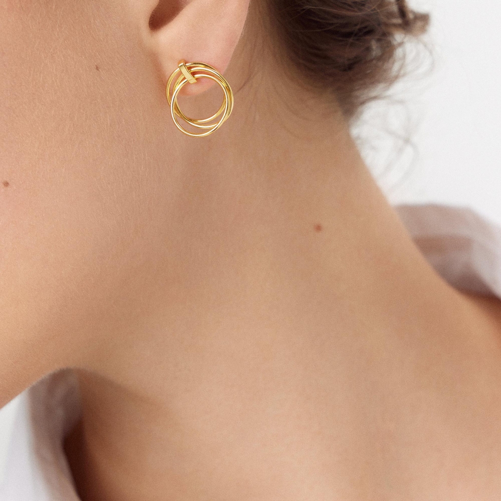 Kolczyki srebrne pozłacane