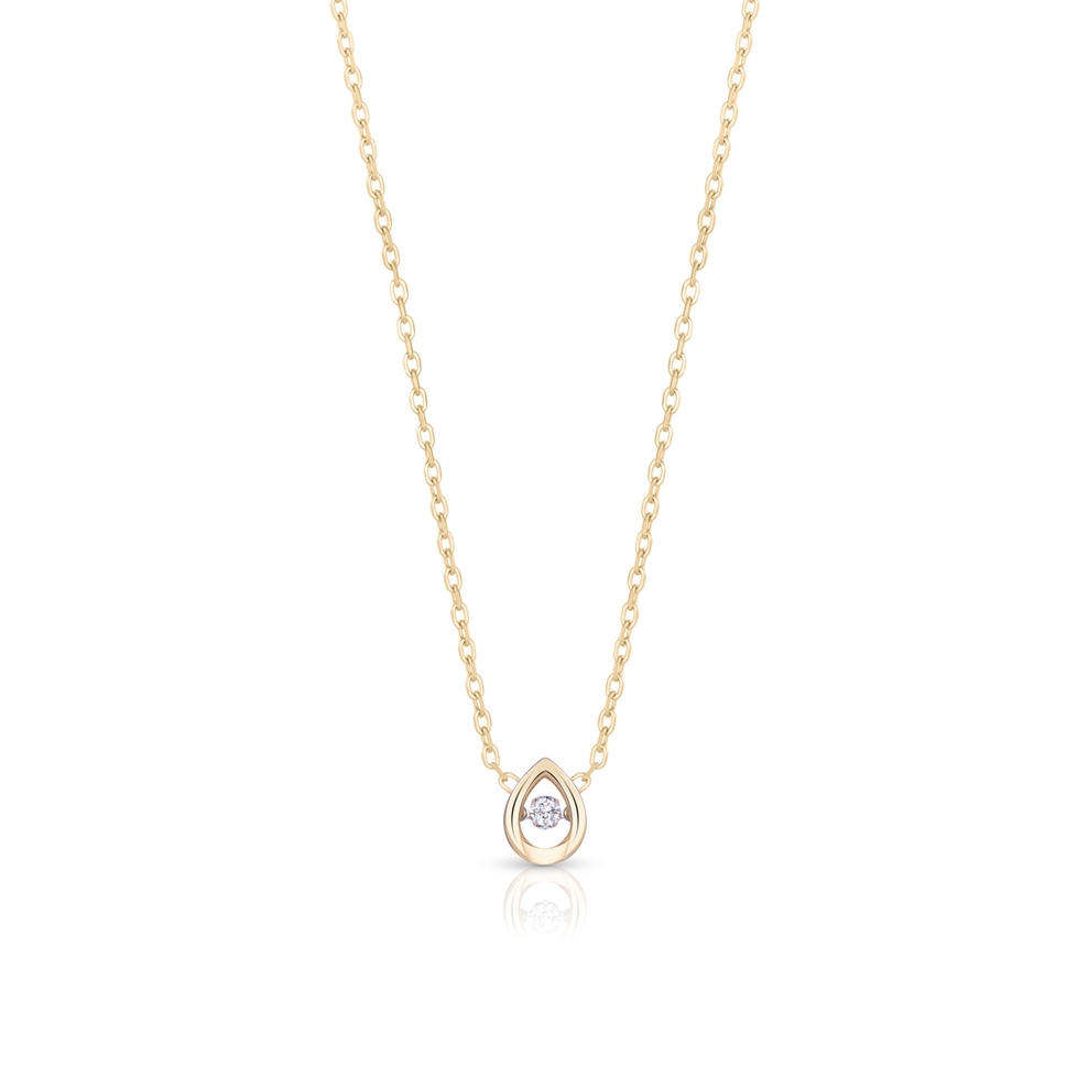 Wisiorek złoty łezka z brylantem