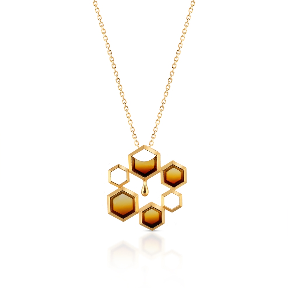 Wisiorek srebrny z bursztynem Miodowa