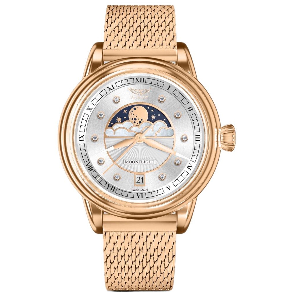 ZEGAREK AVIATOR DOUGLAS MOONFLIGHT DIAMOND EDITION