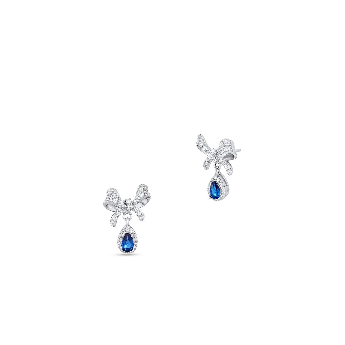 サトコー Kolczyki srebrne kokardki z cyrkoniami – SHX/KC562 – W.KRUK