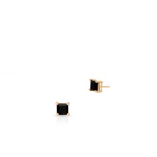 Kolczyki różowe złoto z czarnymi szafirami ZDL/KS18R