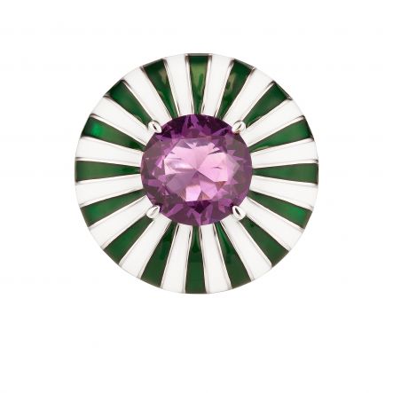 Hipnotyzujący pierścionek z fioletowym szkłem Sugar PDL/PF361