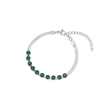 Złocona bransoletka z zielonymi kryształami PHT/AC268