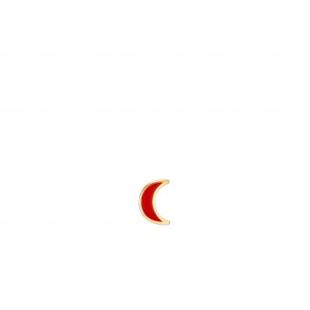 Monokolczyk emaliowany czerwony księżyc Sugar PDL/KF378Z