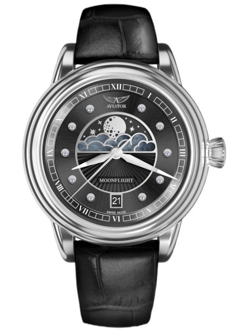 ZEGAREK AVIATOR DOUGLAS MOONFLIGHT DIAMOND EDITION