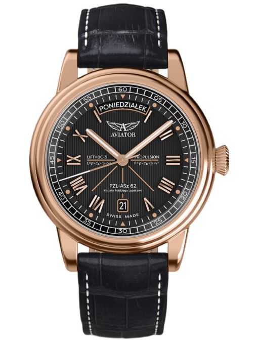 ZEGAREK AVIATOR DOUGLAS DAY-DATE POLSKA EDYCJA