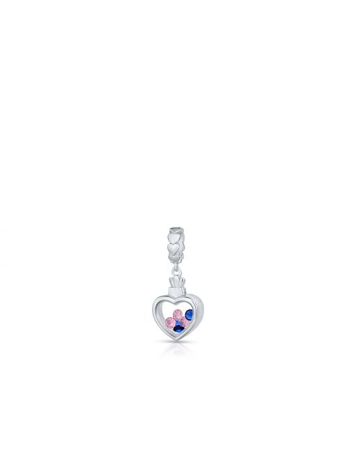 Zawieszka srebrna z kolorowym sercem Lovely Beads