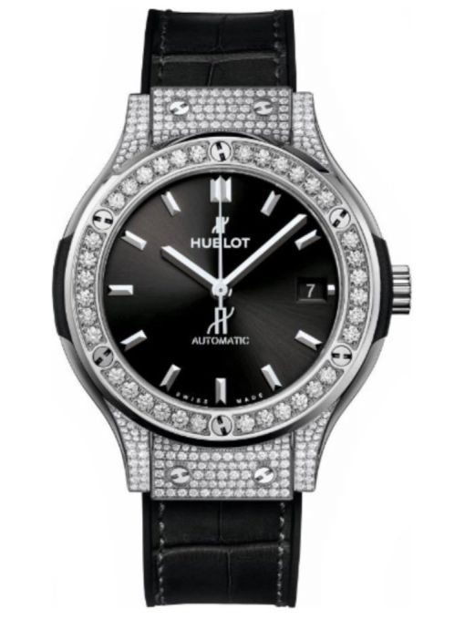 ZEGAREK HUBLOT CLASSIC FUSION TITANIUM PAVE