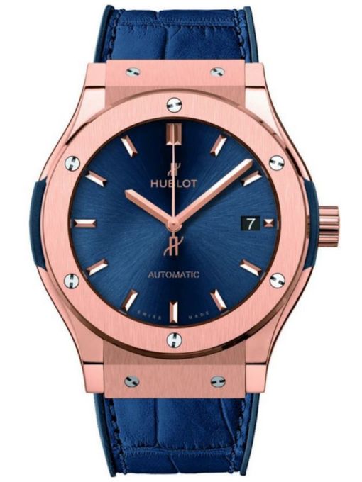 ZEGAREK HUBLOT Classic Fusion Blue King Gold