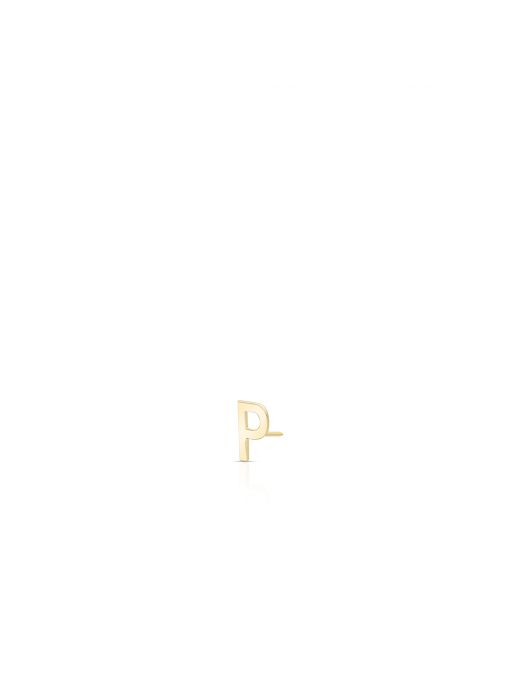 Kolczyk złoty literka P