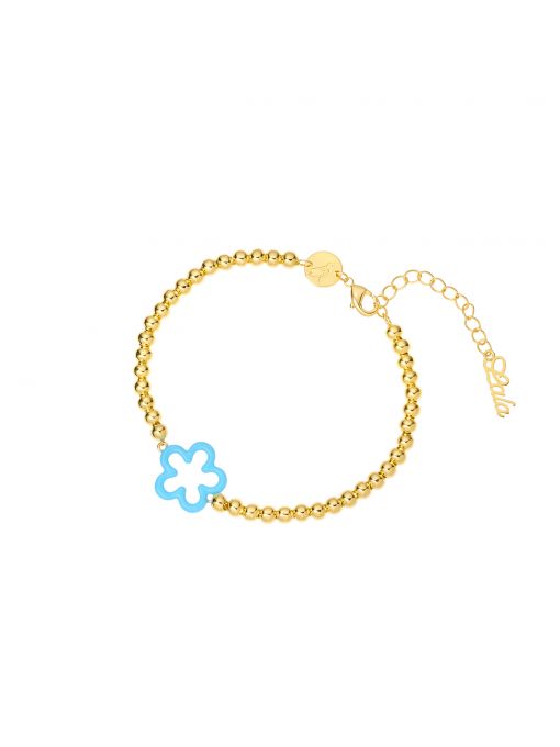 Bransoletka Gold Blue Flower
