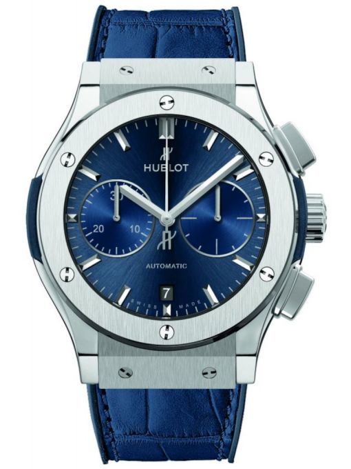 ZEGAREK HUBLOT Classic Fusion Chronograph Titanium Blue