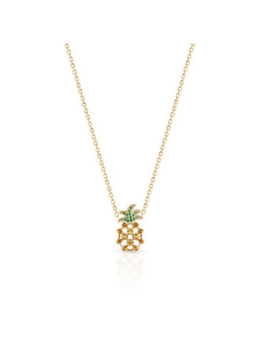 Naszyjnik srebrny pozłacany ananas