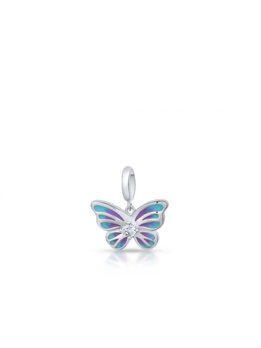 Zawieszka srebrna z emaliowanym motylem Lovely Beads