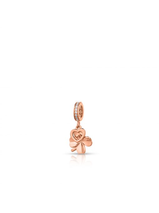Zawieszka srebrna z motywem serca i koniczynki Lovely Beads