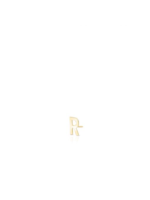 Kolczyk złoty literka R