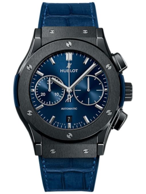 ZEGAREK HUBLOT Classic Fusion Ceramic Blue Chronograph