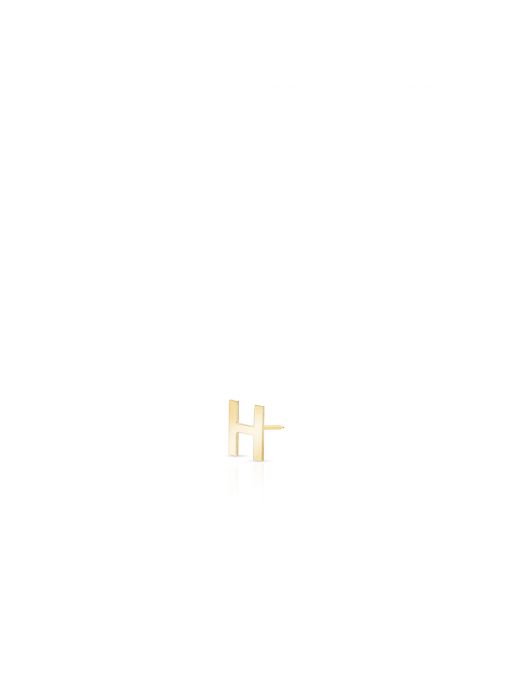 Kolczyk złoty literka H