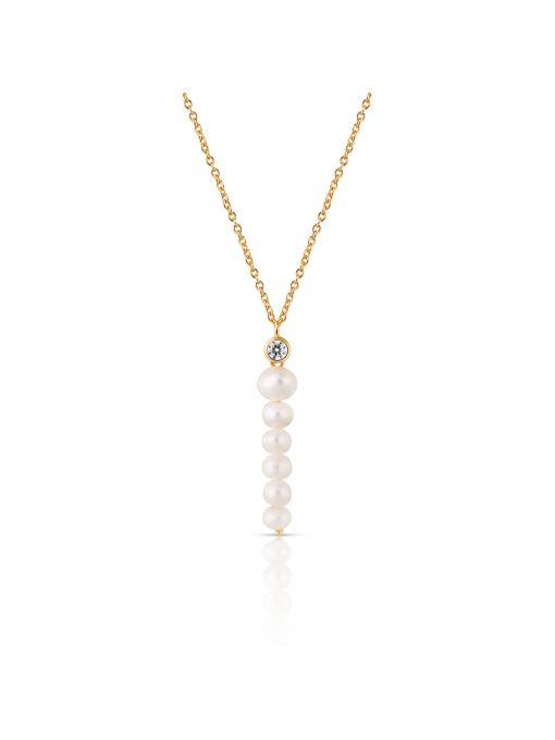 Naszyjnik srebrny z perłami