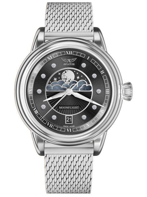ZEGAREK AVIATOR DOUGLAS MOONFLIGHT DIAMONDS