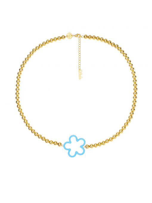 Naszyjnik Gold Blue Flower
