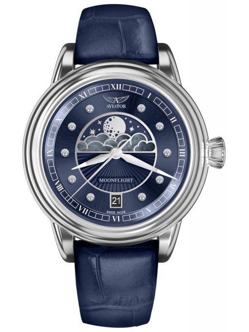 ZEGAREK AVIATOR DOUGLAS MOONFLIGHT DIAMONDS