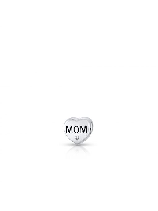 Zawieszka srebrna z napisem Mom Lovely Beads