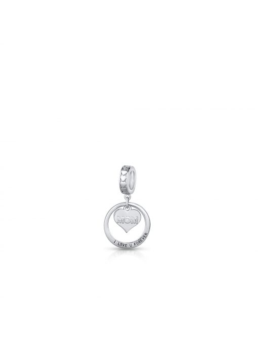 Zawieszka srebrna z napisem Mom Lovely Beads