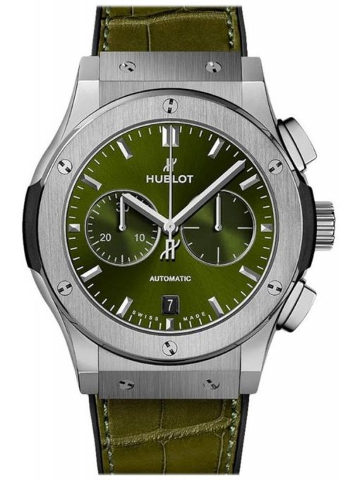ZEGAREK HUBLOT Classic Fusion Chronograph Titanium Green