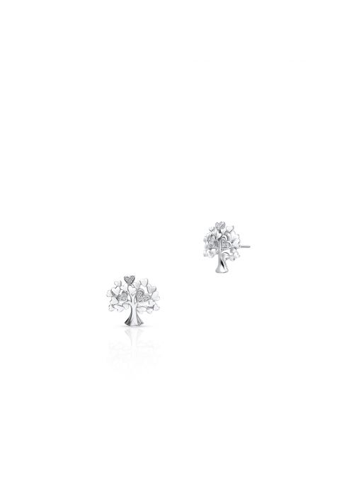 Kolczyki srebrne z motywem drzewa
