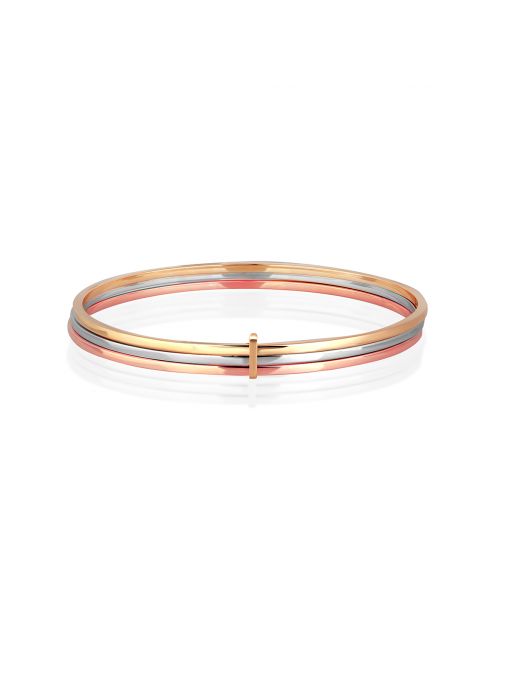 Bransoleta złota bangle tricolor