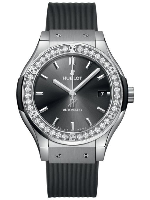 ZEGAREK HUBLOT Classic Fusion Racing Grey Titanium Diamonds